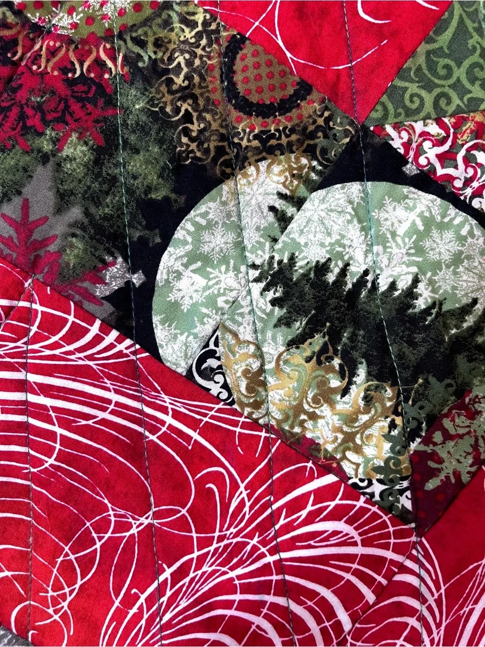 Quilted Star Christmas Tree Skirt 54 1/2
